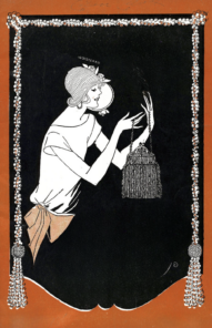 flapper with purse illustration